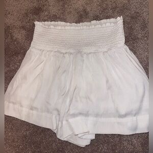 White Smocked Waist Shorts – Size Medium